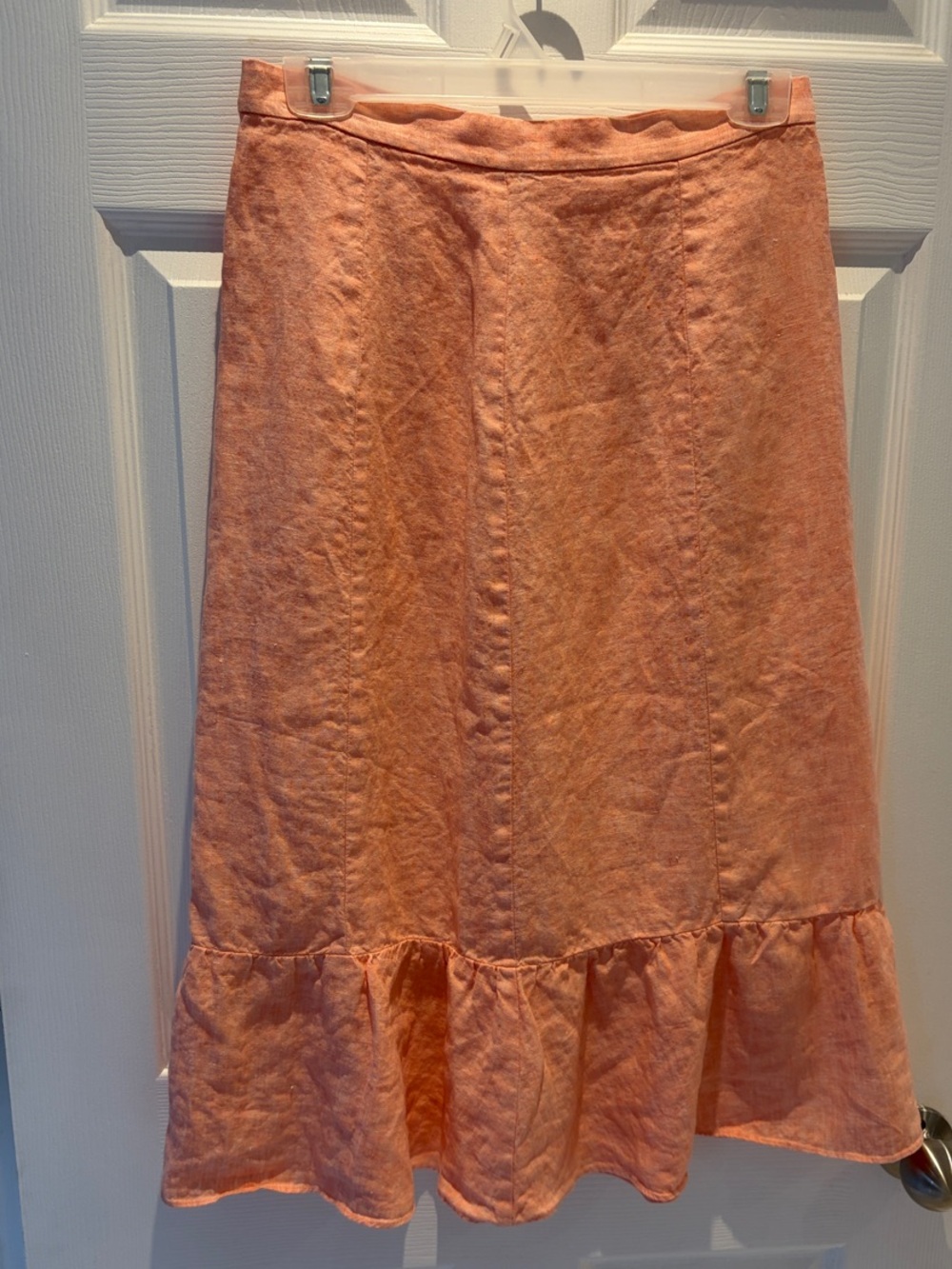 Aritzia Linen Ruffle Hem Skirt